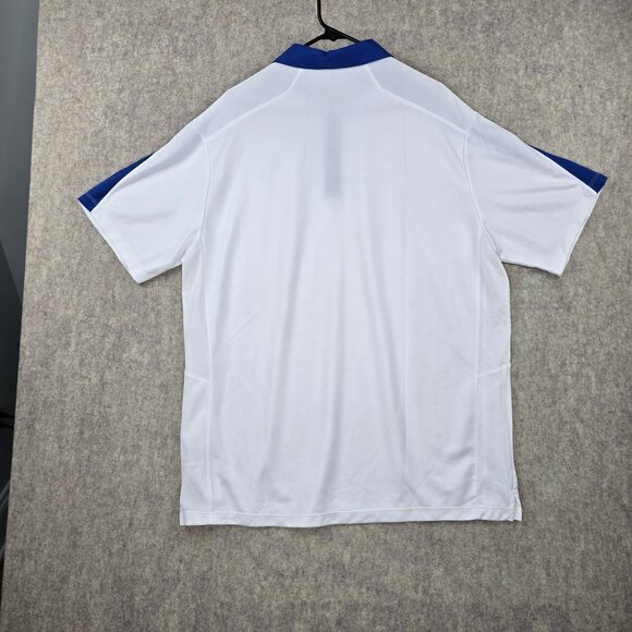 Nike Dri-Fit XL Polo Shirt UK Logo White & Blue Short Sleeve - Picture 2 of 9